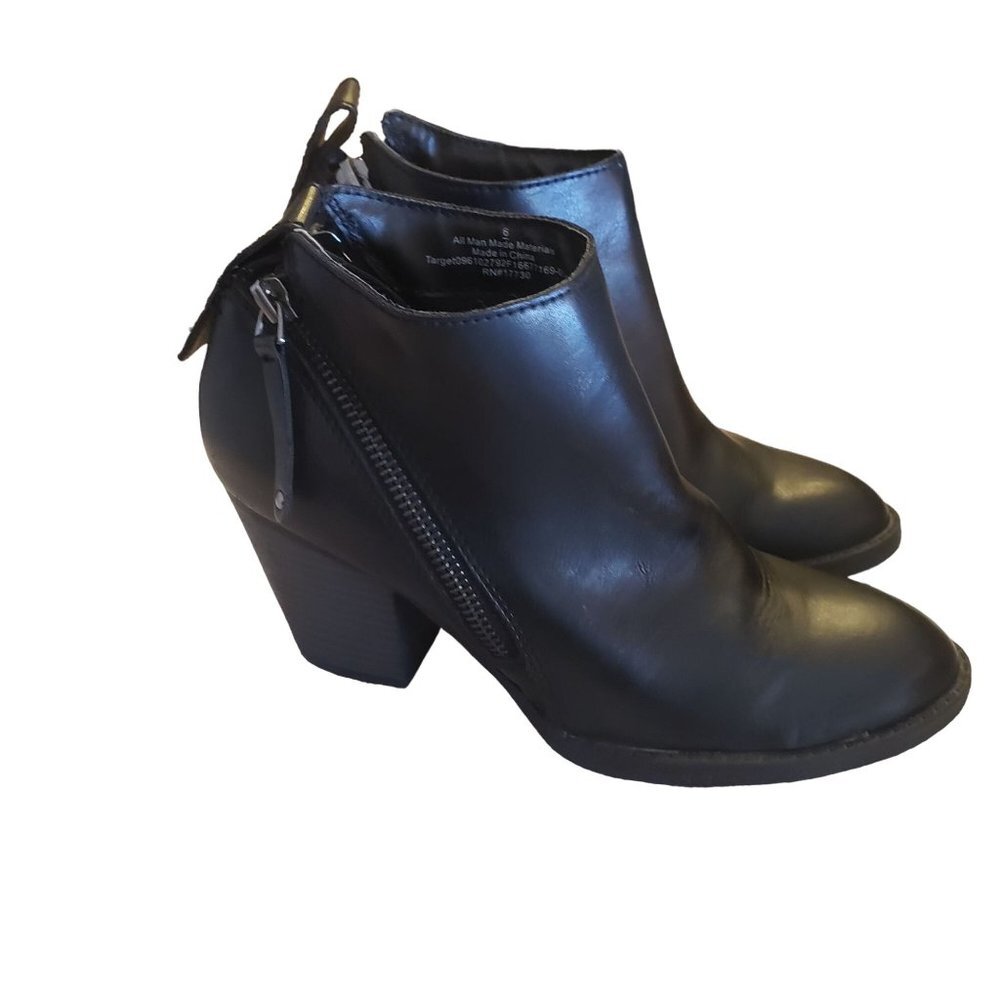 Dolce Vita booties size‎ 6US double zip openvegan leather black